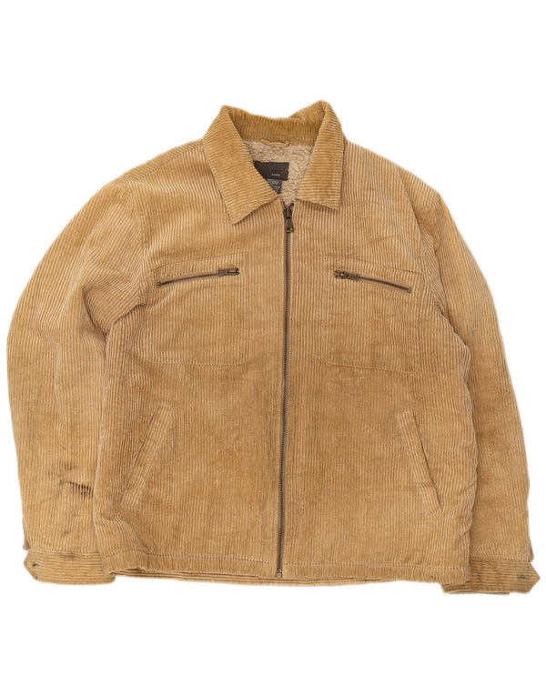 Мужская вельветовая куртка Zara из шерпа UK 42 XL, бежевый хлопок