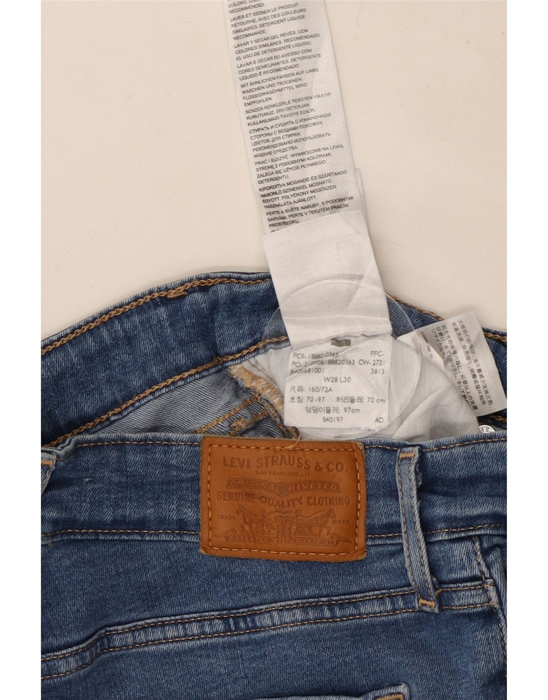 Женские джинсы скинни LEVI'S 721 с высокой посадкой W28 L30 синие