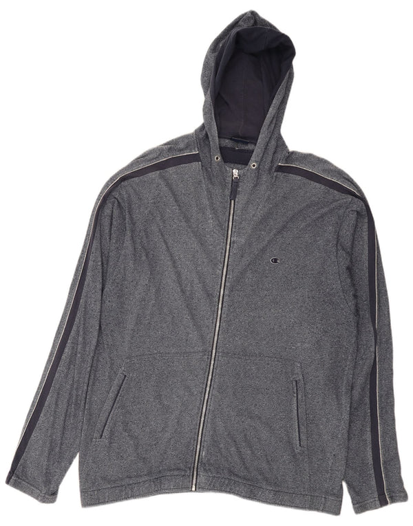 Мужской свитер с капюшоном на молнии Champion 2XL, темно-синий, хлопок с крапинками