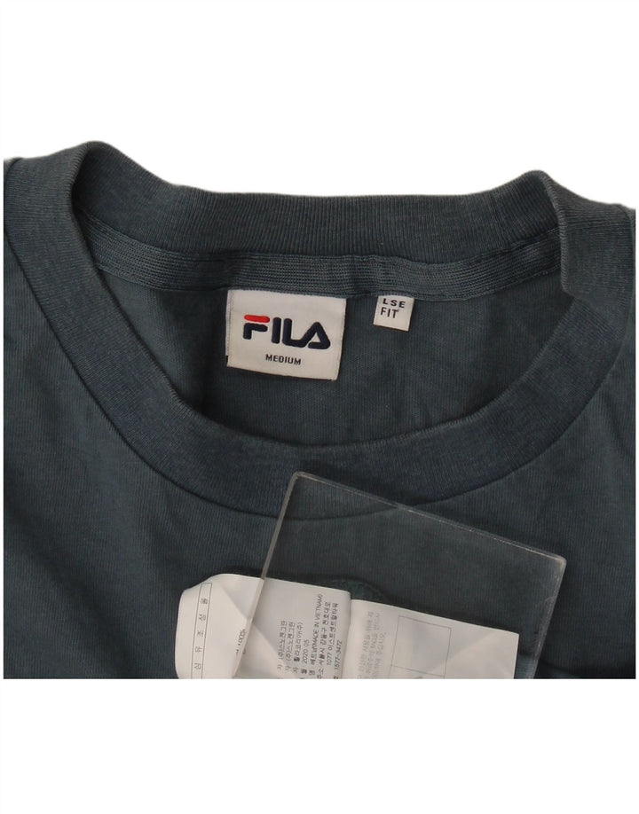 Мужская футболка свободного кроя Fila с рисунком, средний синий