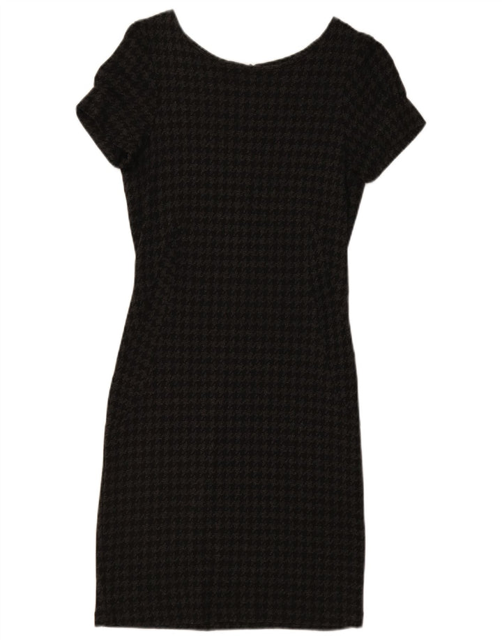 ZARA Womens Sheath Dress UK 10 Small Grey Houndstooth