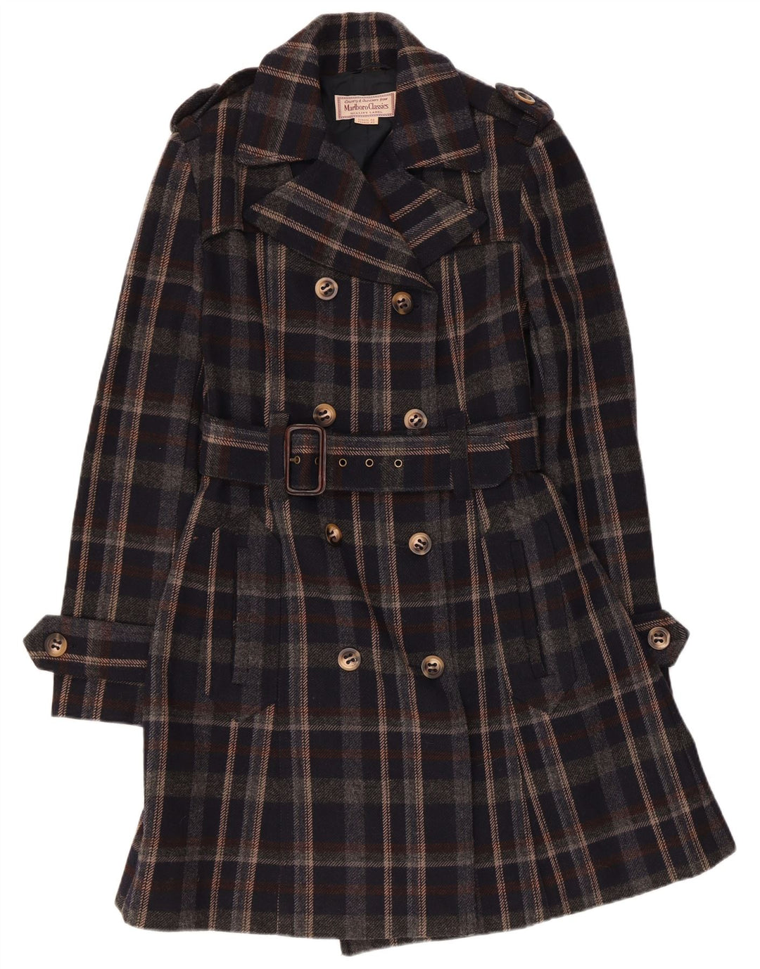 Женский тренч Marlboro Classics IT 44 Medium Black Check