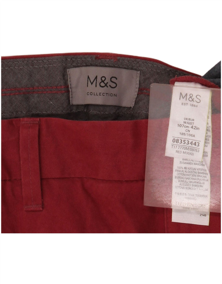 Мужские шорты чинос Marks & Spencer W42 2XL красные хлопковые
