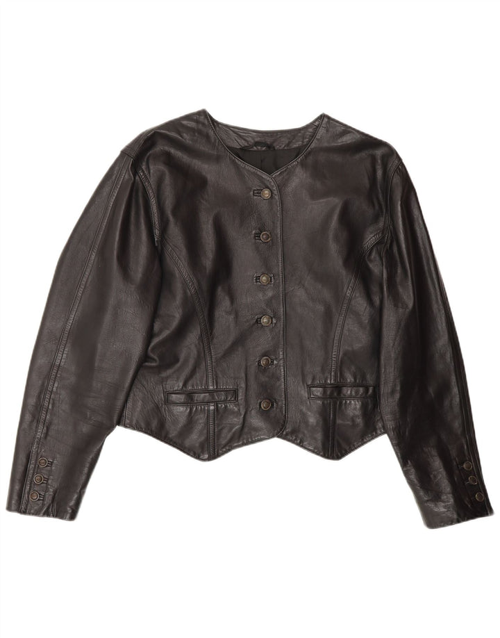 Женская укороченная кожаная куртка BOGNER UK 14, средний черный