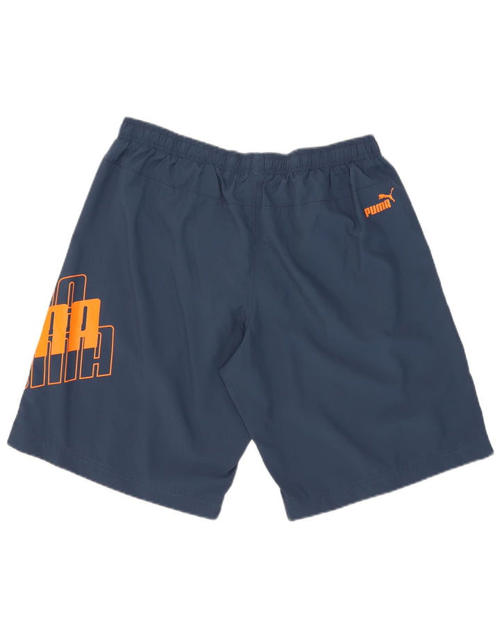 Мужские спортивные шорты с рисунком Puma, большие, темно-синие