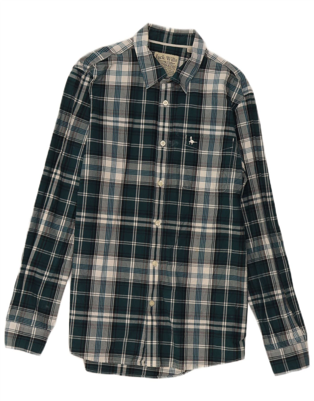 Мужская рубашка Jack Wills в зеленую клетку, хлопок, средний размер