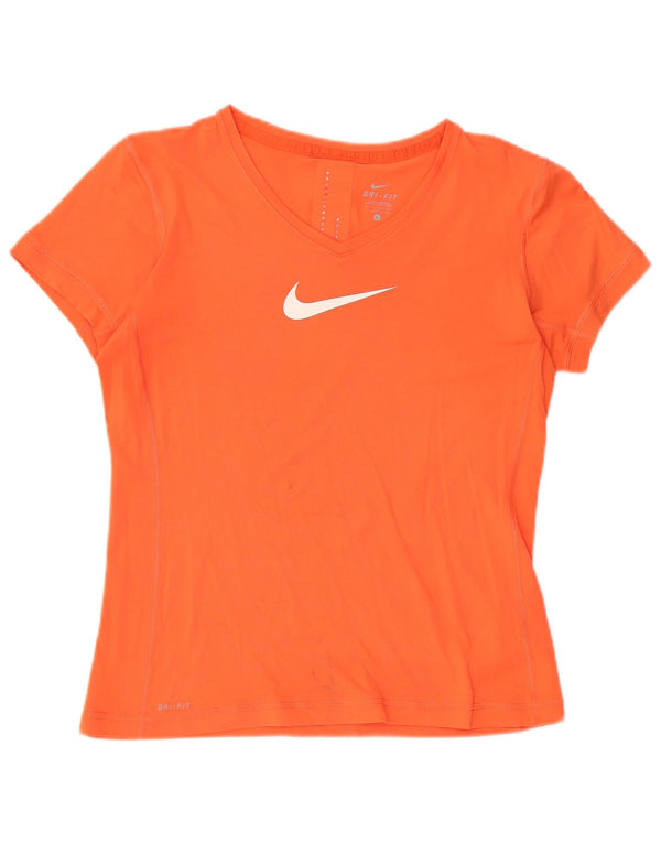 Женская футболка с графическим принтом Nike Dri Fit UK 14, большая оранжевая
