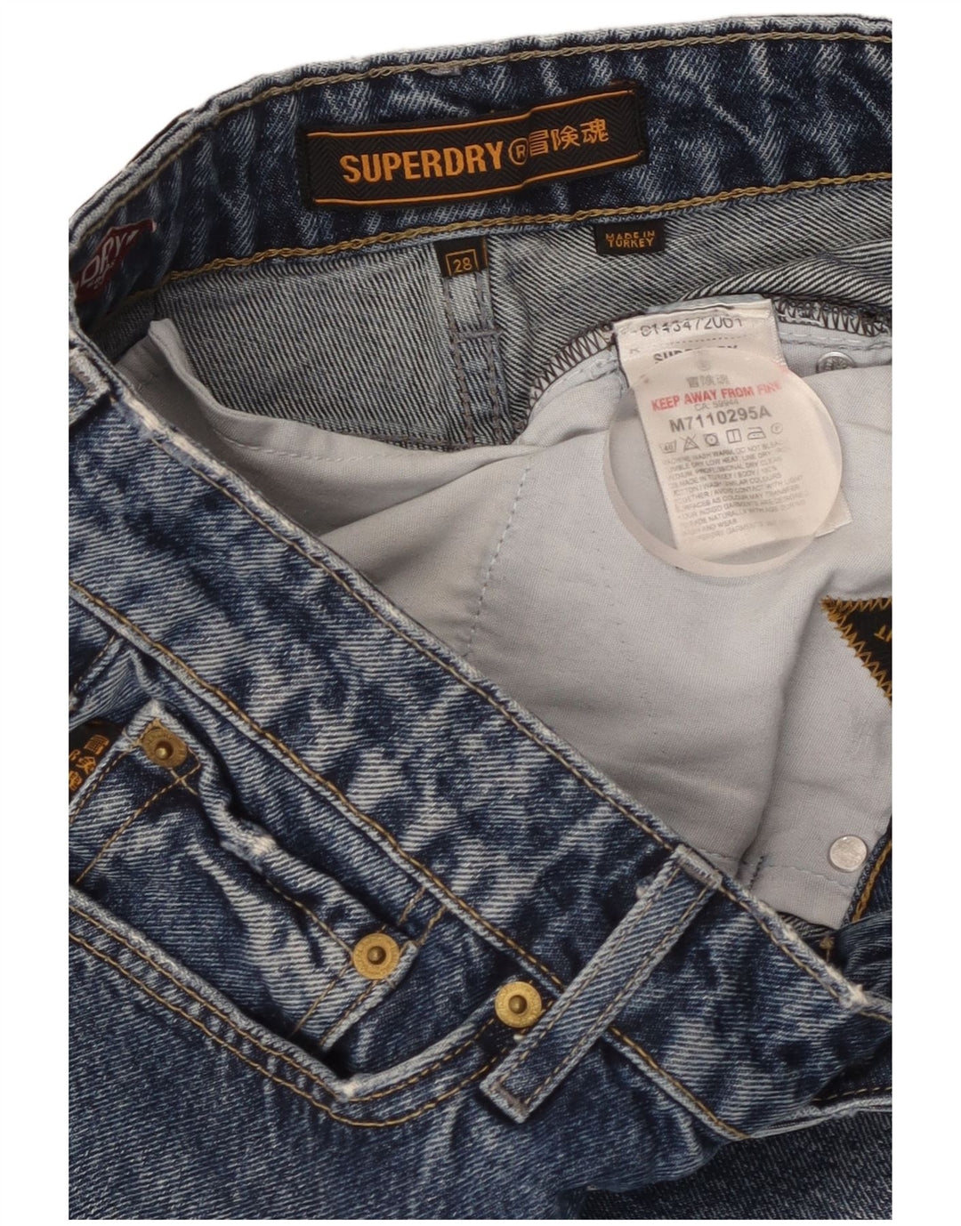 SUPERDRY Женские джинсовые шорты W28, средний синий хлопок, хлопок