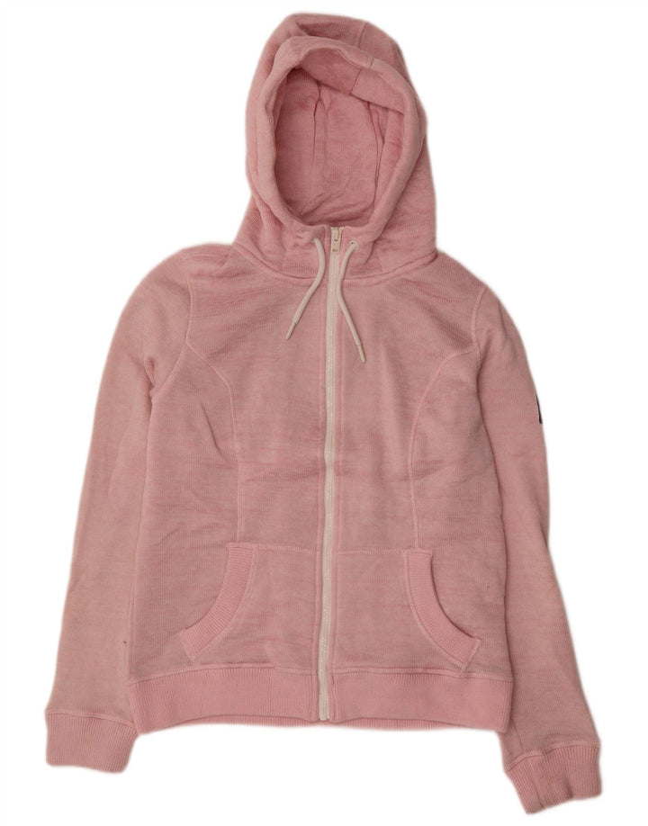 Женский свитер с капюшоном на молнии Superdry UK 16, большой розовый полиэстер