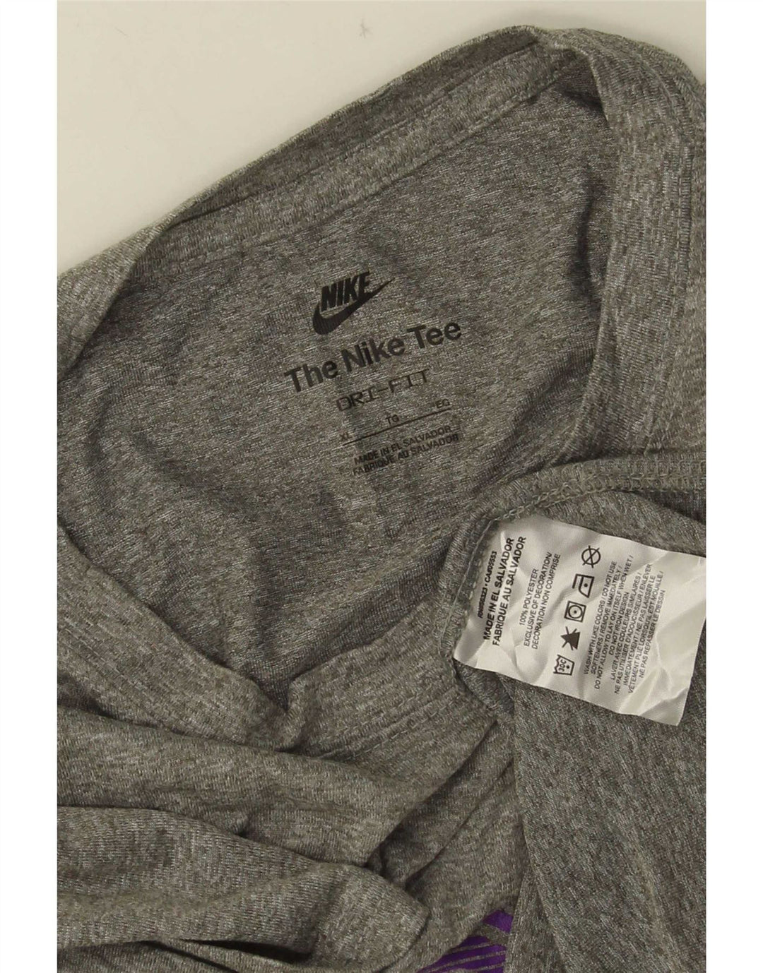 Мужская футболка с рисунком Nike Dri Fit Top XL, серый полиэстер