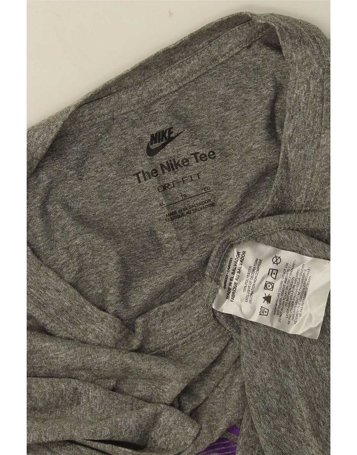 Мужская футболка с рисунком Nike Dri Fit Top XL, серый полиэстер