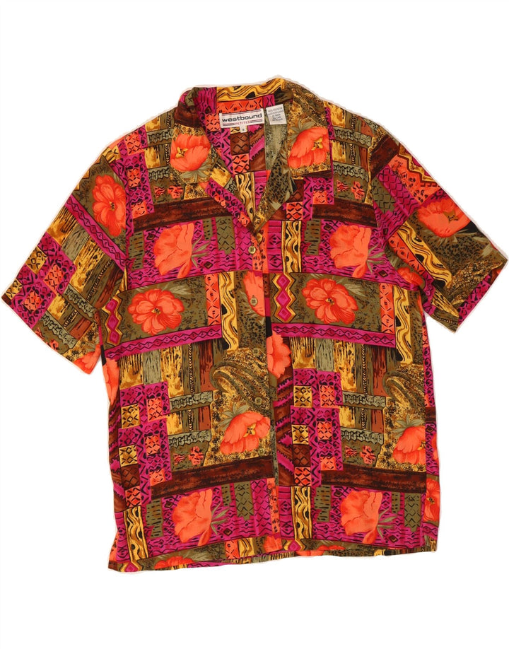 VINTAGE Womens Short Sleeve Shirt US 8 Medium Multicoloured Floral Vintage Vintage and Second-Hand Vintage from Messina Hembry 
