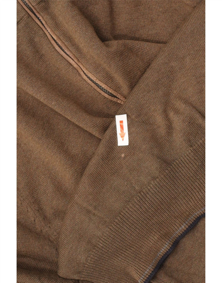 Мужской джемпер с воротником на молнии Massimo Dutti, средний хаки