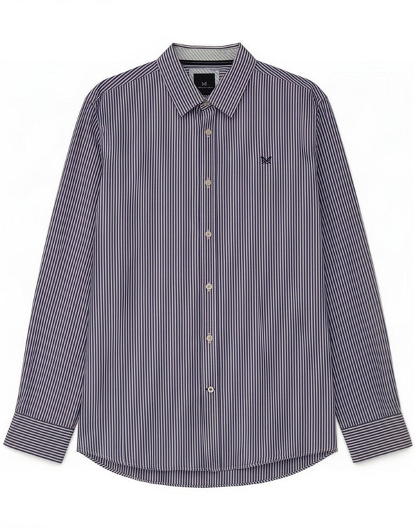 Crew Clothing Мужская рубашка классического кроя XL, синяя хлопковая полоска