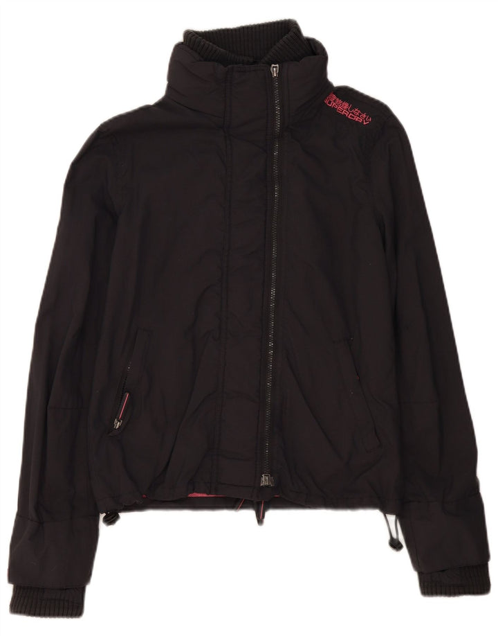 Женский бомбер Superdry UK 14, средний черный, нейлон