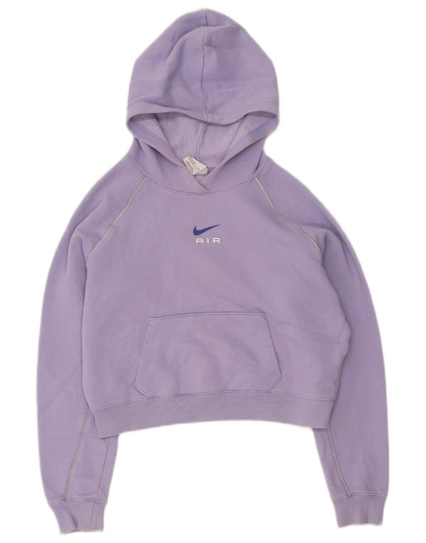 Укороченный джемпер с капюшоном Nike для девочек 13–14 лет, XL, фиолетовый, хлопок