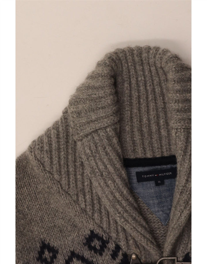 TOMMY HILFIGER Свитер-кардиган для мальчиков 15-16 лет Серый Fair Isle