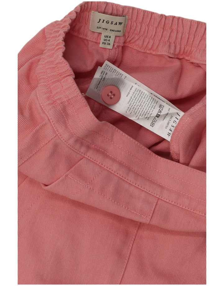 JIGSAW Womens High Waist Casual Shorts UK 8 Small W28  Pink Cotton