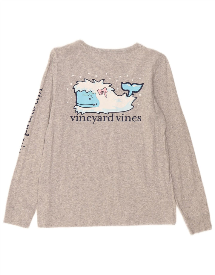 Женский топ Vineyard Vines с длинным рукавом и рисунком, Великобритания, 10 маленьких серых крапинок