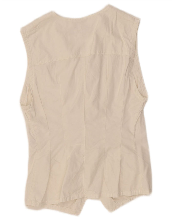 RENE LEZARD Женский жилет UK 12 Средний Белый Хлопок