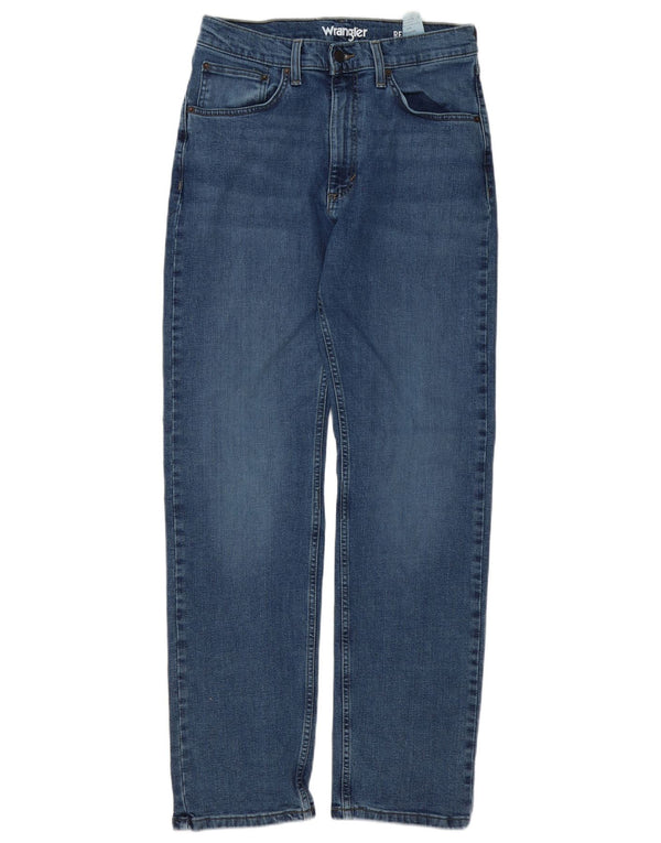 Мужские прямые джинсы Wrangler стандартного кроя W32 L34, синие, хлопок