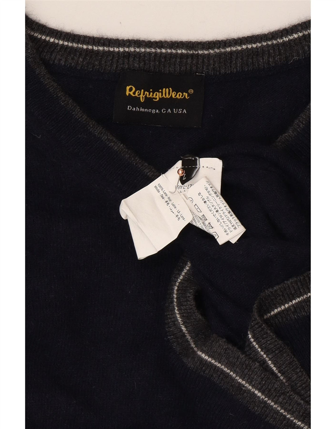 REFRIGIWEAR Женский джемпер с v-образным вырезом, Великобритания 16, большой темно-синий, шерсть