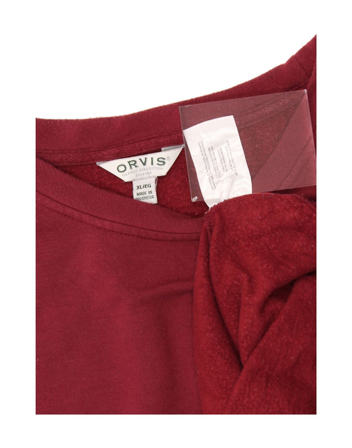 ORVIS Womens Oversized Sweatshirt Jumper UK 18 XL Maroon Modal Vintage Orvis and Second-Hand Orvis from Messina Hembry 