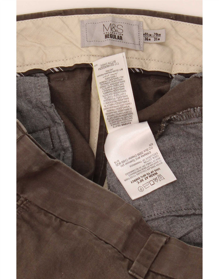 Мужские брюки чиносы Marks & Spencer W36 L31 цвета хаки, хлопок