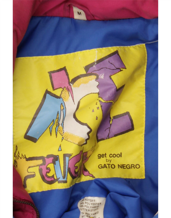 Мужская куртка-анорак FEVER UK 38, средний синий полиэстер с цветными блоками