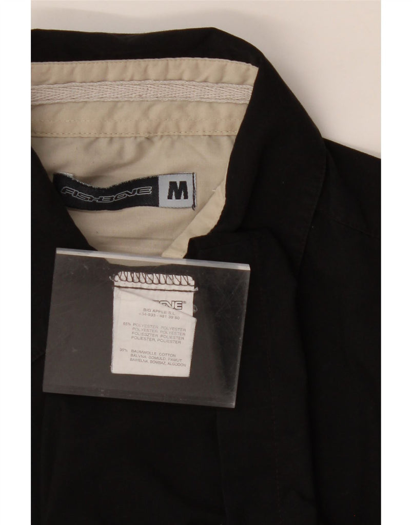 FISHBONE Mens Short Sleeve Shirt Medium Black Cotton Vintage Fishbone and Second-Hand Fishbone from Messina Hembry 