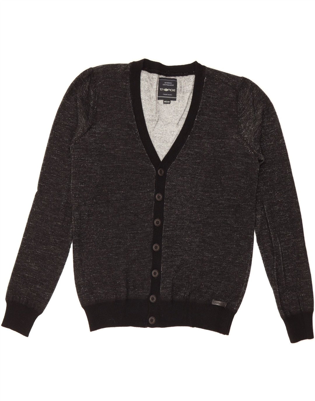 ENERGIE Mens Cardigan Sweater Medium Black Vintage Energie and Second-Hand Energie from Messina Hembry 