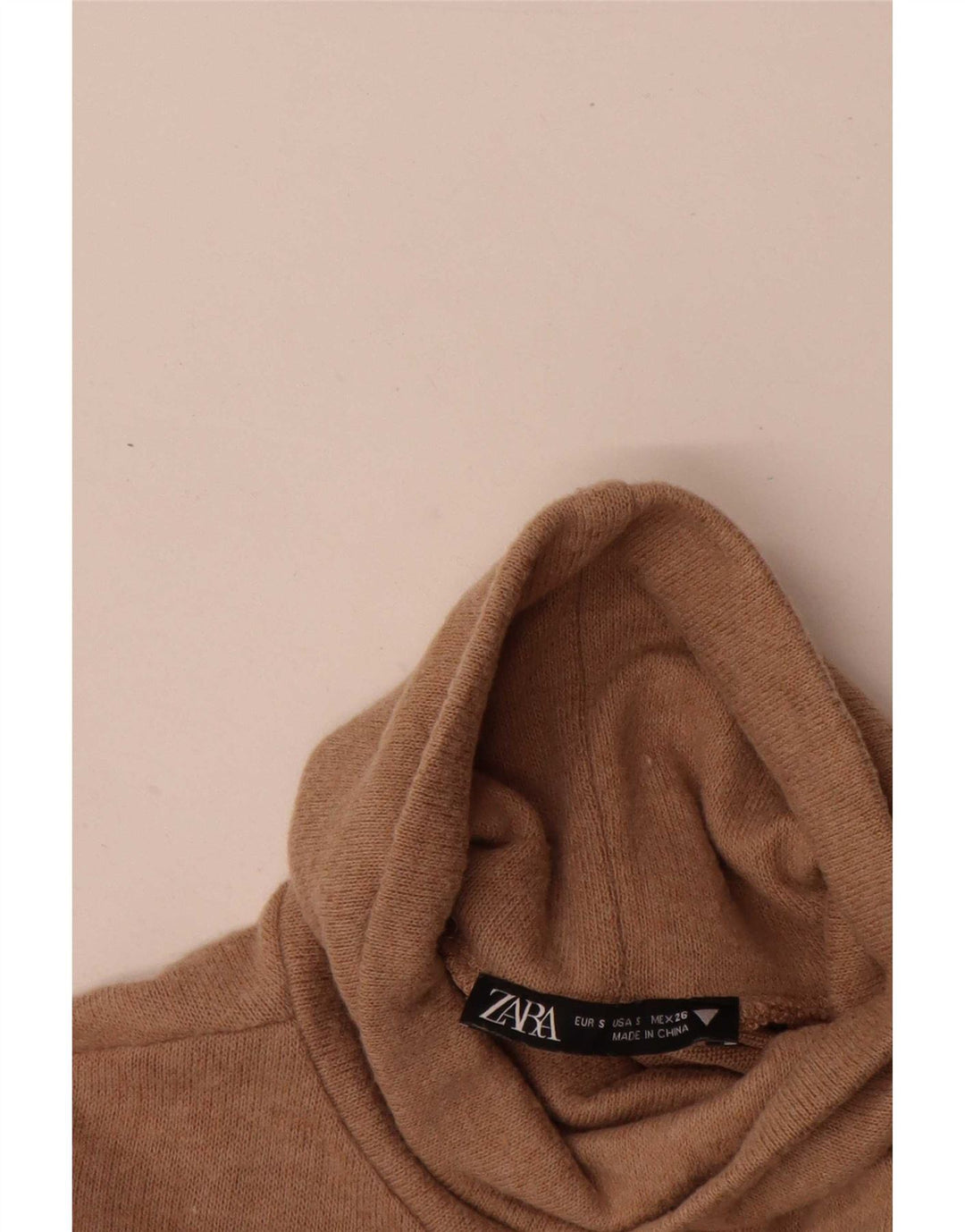 Женское платье-джемпер Zara UK 8, маленькое коричневое из полиэстера