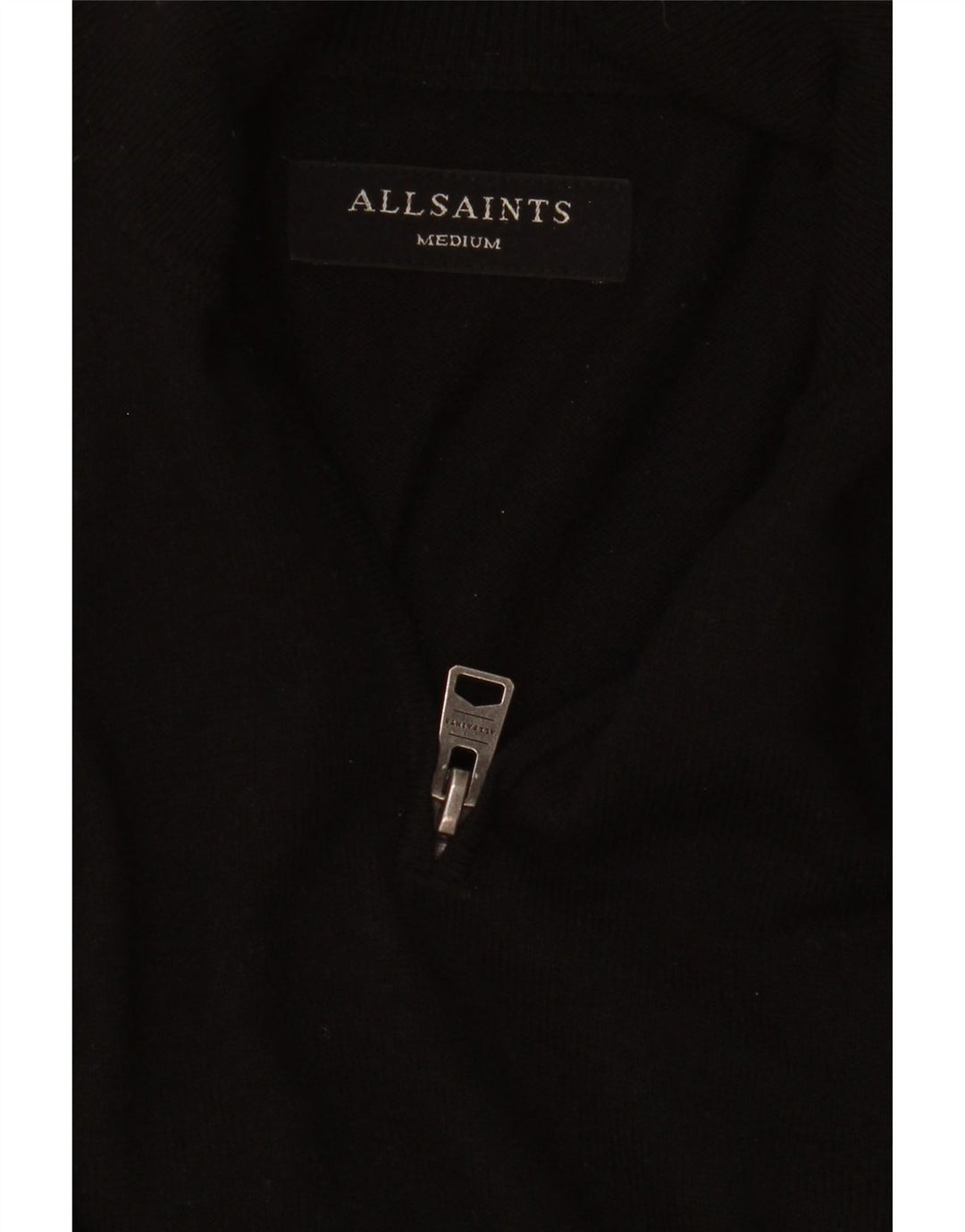 Мужской джемпер с воротником на молнии All Saints, средний черный