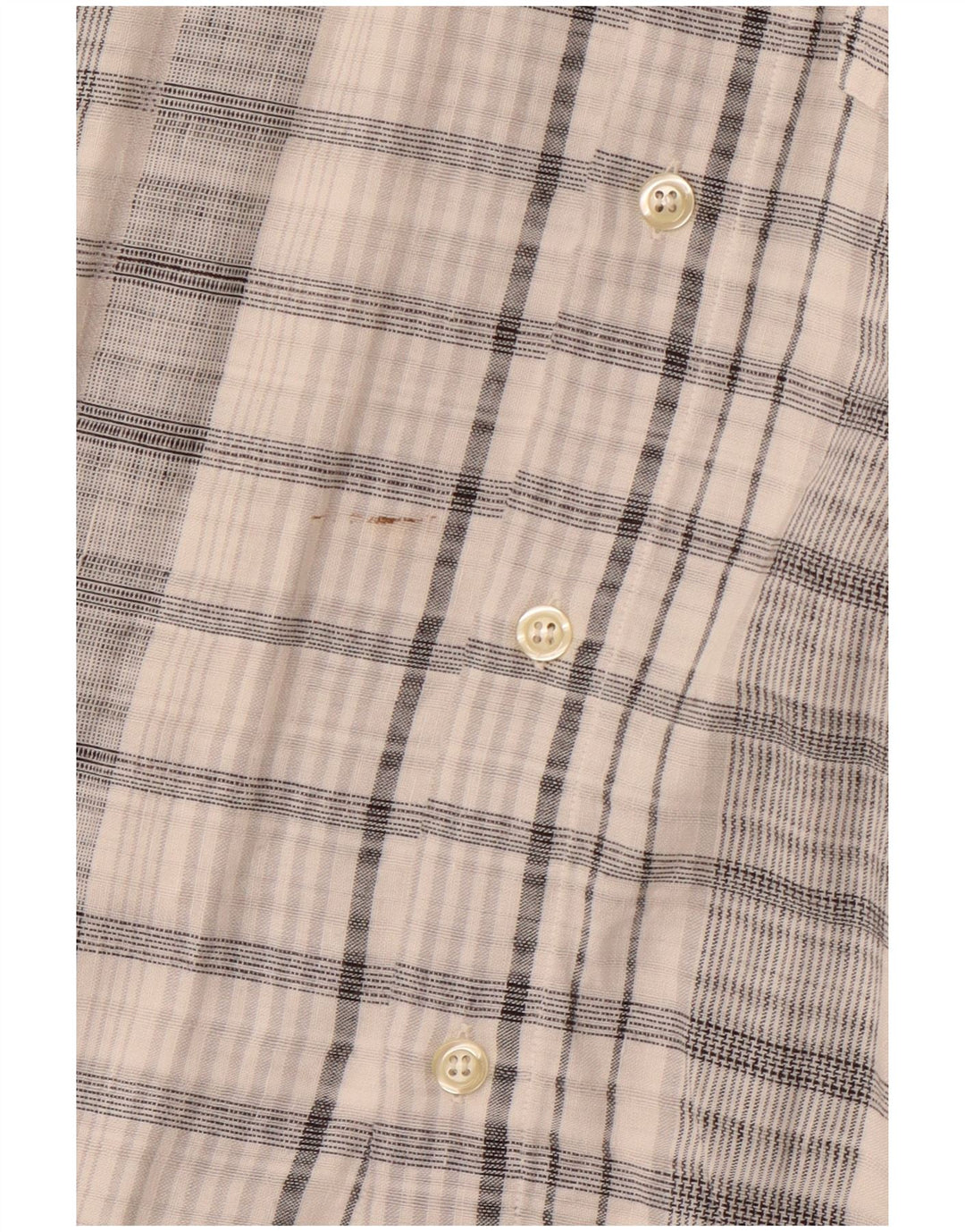 Ermenegildo Zegna Мужская рубашка IT 54 XL Off White Check Cotton