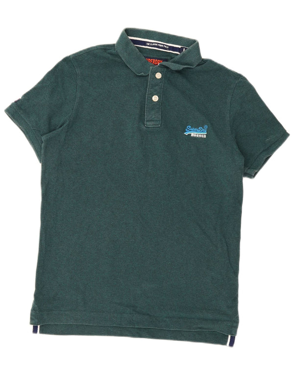 Superdry Mens Polo Shirt Large Green Cotton