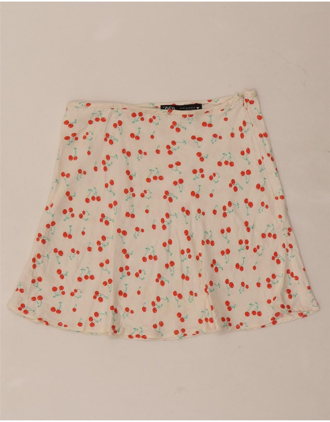 Женская мини-юбка с абстрактным узором Zara XS W24, белая
