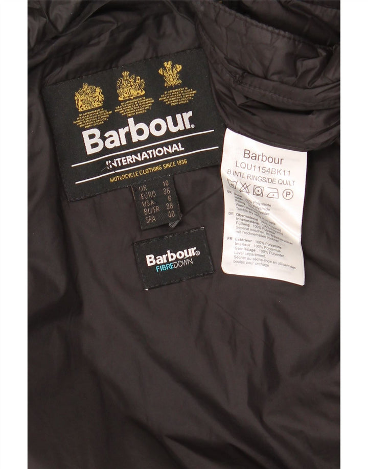 Женская стеганая куртка с капюшоном BARBOUR UK 10, маленькая, черная, полиамид