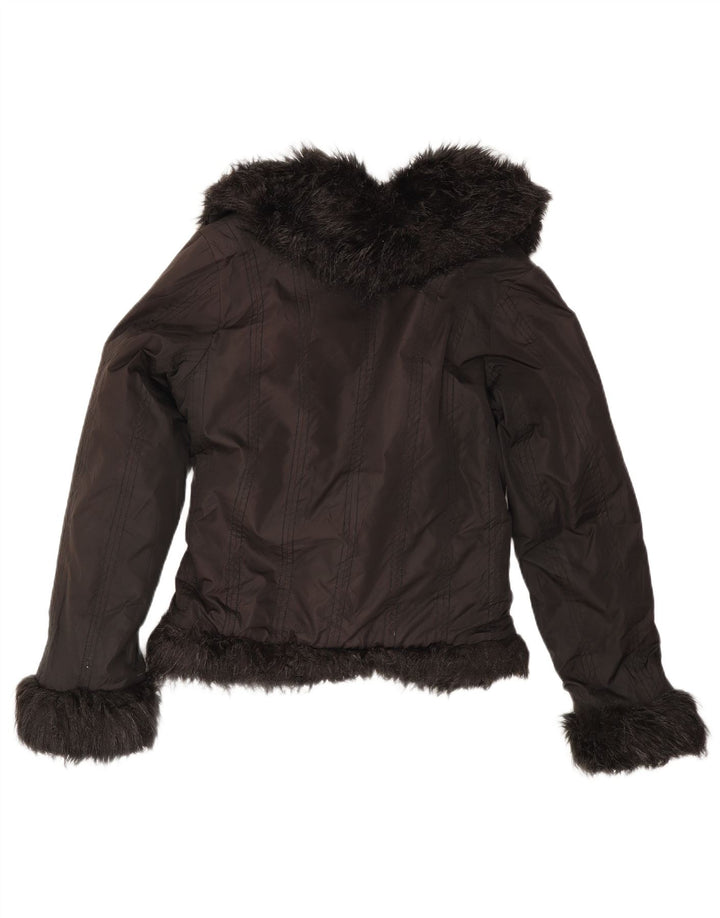 Женская стеганая куртка Zara UK 14, средний черный полиэстер