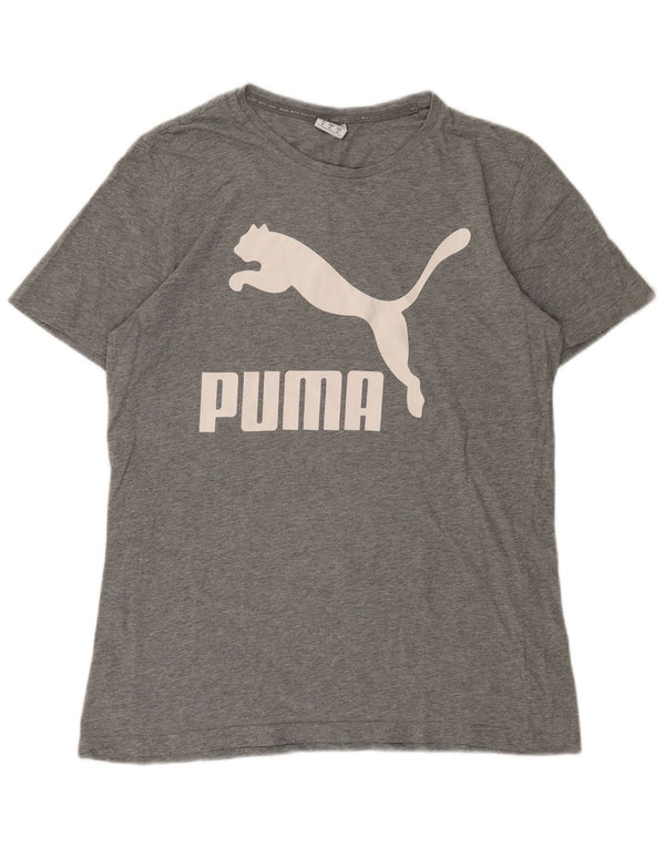 Мужская футболка с рисунком Puma, средний серый в крапинку