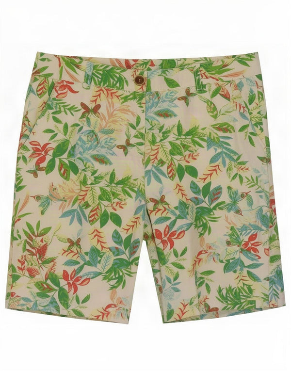 Женские шорты чинос Benetton UK 12 Medium W32 Хлопок с разноцветным цветочным принтом