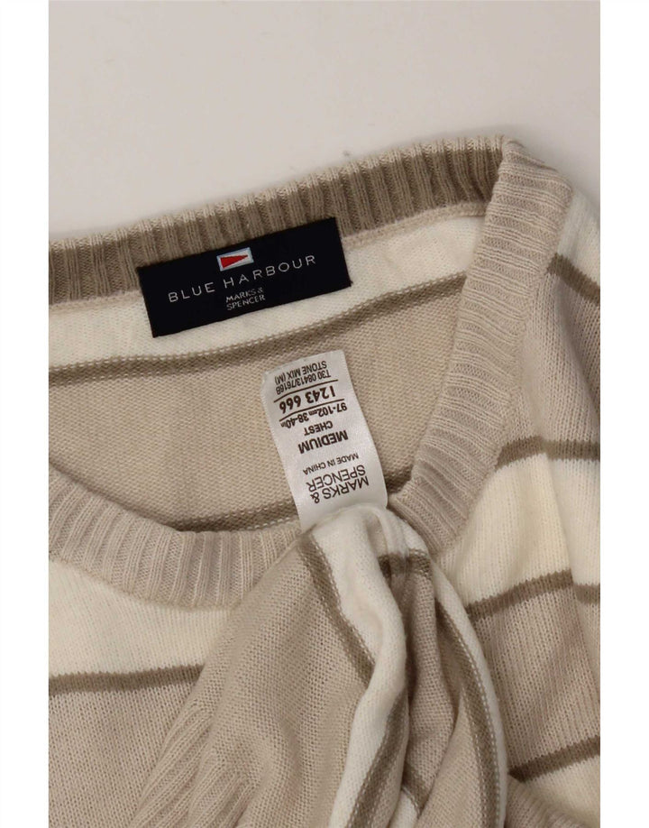 Мужской свитер с круглым вырезом Marks & Spencer Blue Harbour, средний бежевый