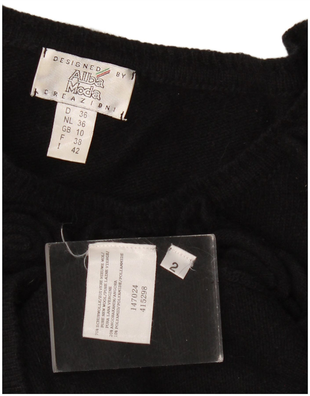 Женский джемпер с вырезом «лодочка» Alba Moda, Великобритания, 10, маленький, черный, новый шерстяной