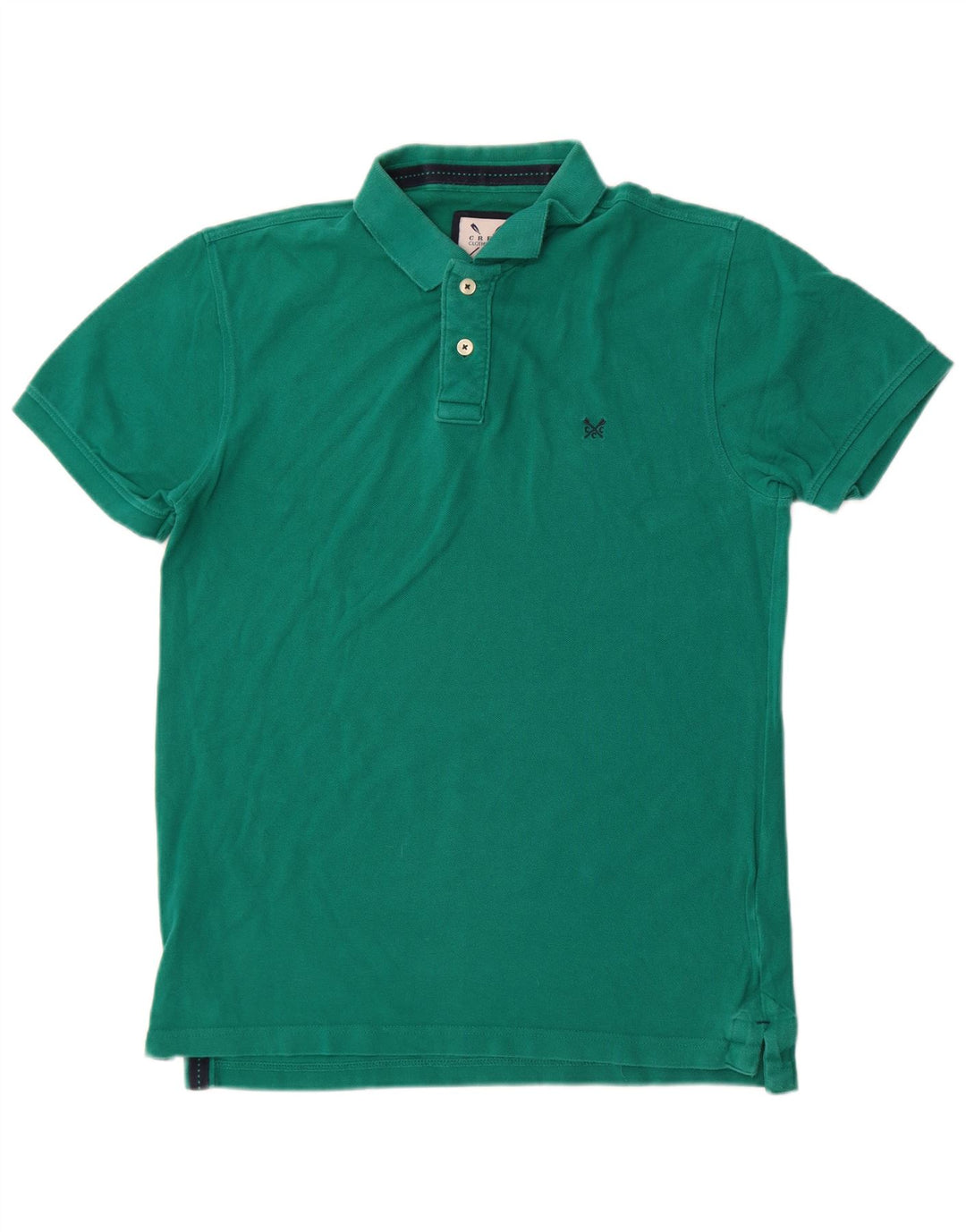 Crew Clothing Мужская рубашка поло среднего зеленого цвета из хлопка