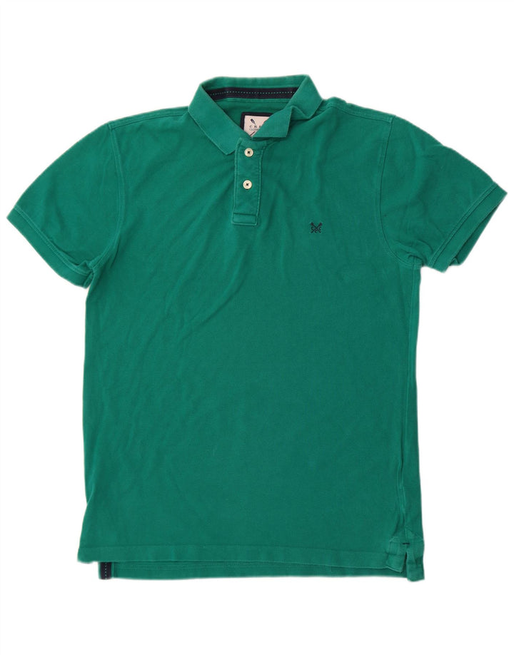Crew Clothing Мужская рубашка поло среднего зеленого цвета из хлопка