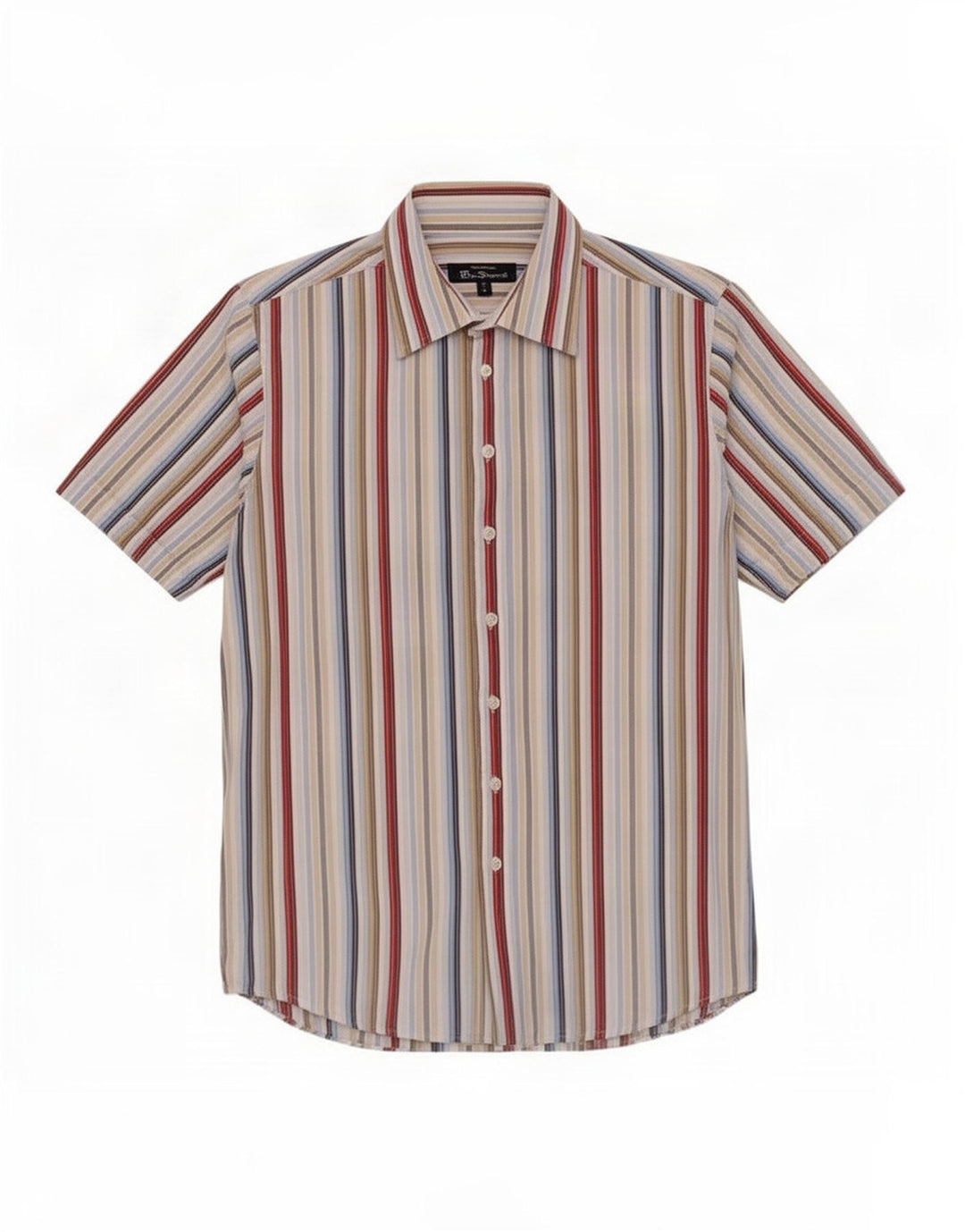 Мужская рубашка с коротким рукавом Ben Sherman, хлопок в разноцветную полоску среднего размера