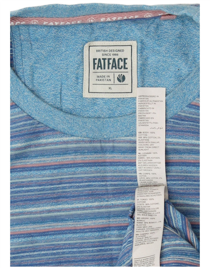 Мужская футболка Fat Face Top XL из хлопка в синюю полоску