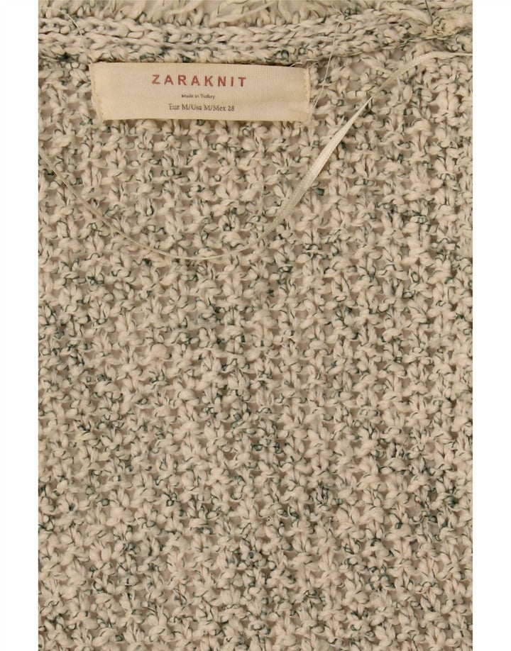 Женский открытый кардиган Zara UK 14, средний бежевый в крапинку