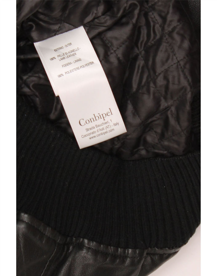 Мужская кожаная куртка-бомбер Conbipel IT 48 Medium Black Leather