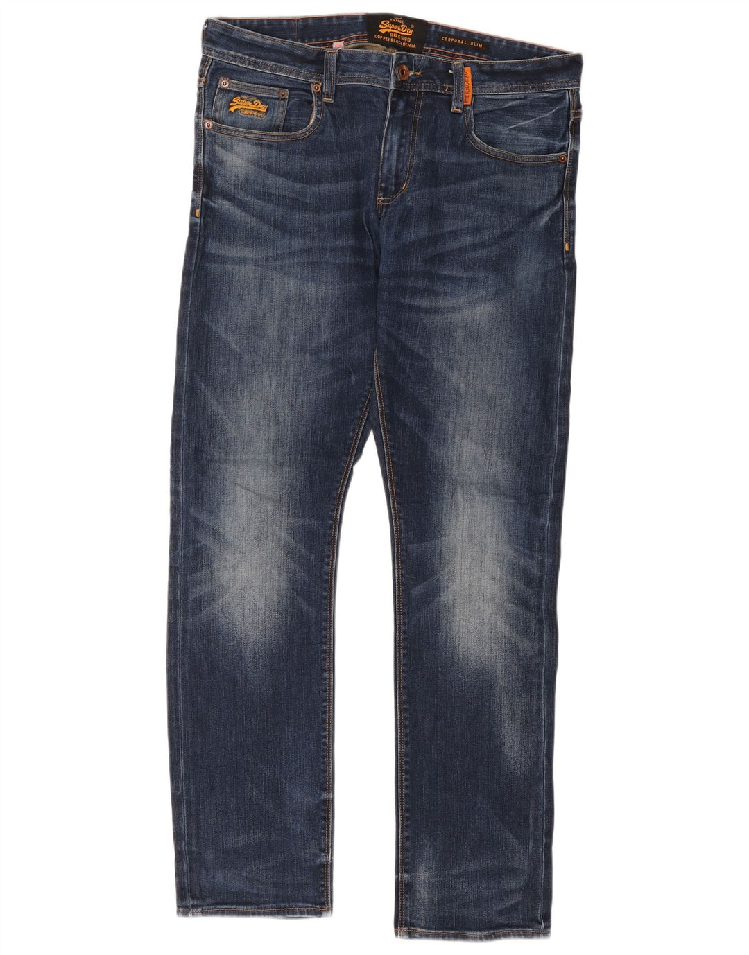 Мужские зауженные джинсы Superdry Corporal W34 L32, синий хлопок