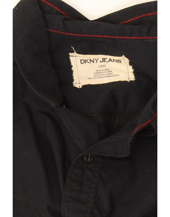 Мужская рубашка с рисунком Dkny, большая черная хлопковая рубашка